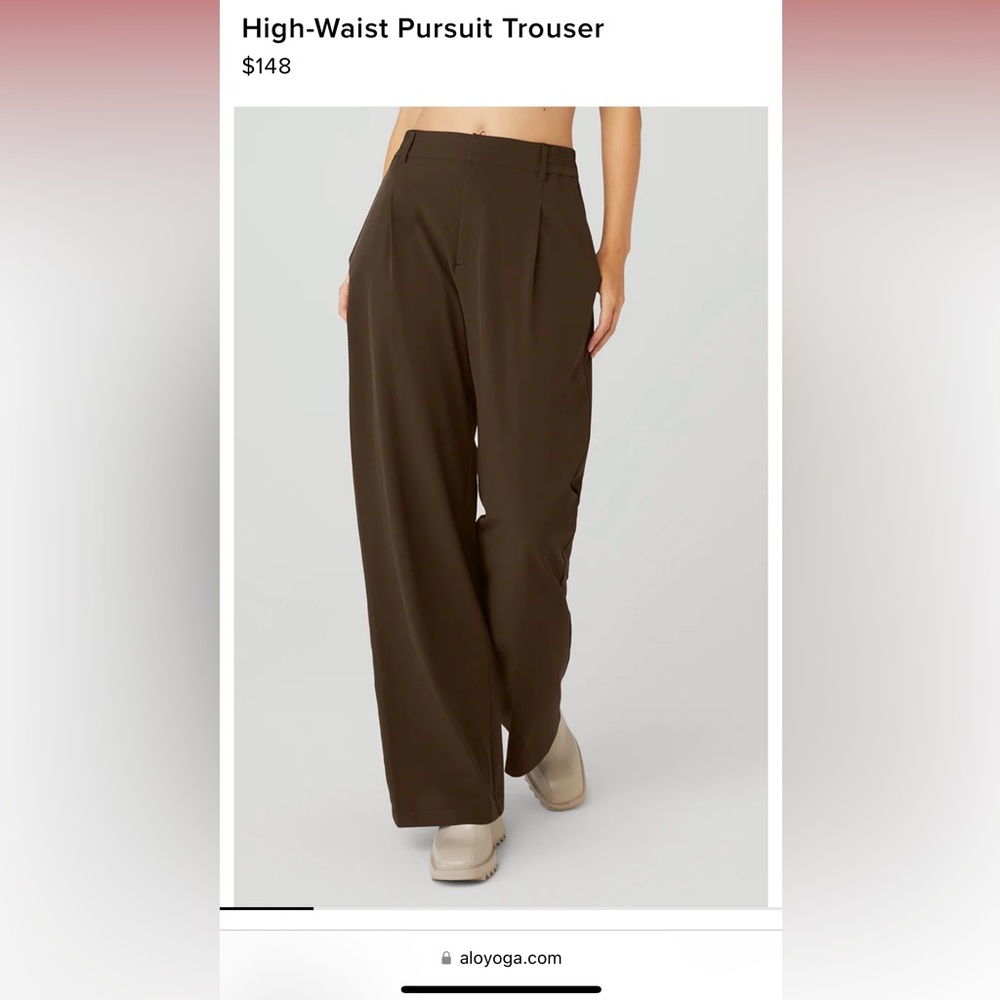 Alo Yoga High Waist Pursuit Trouser (Espresso, Size Small)